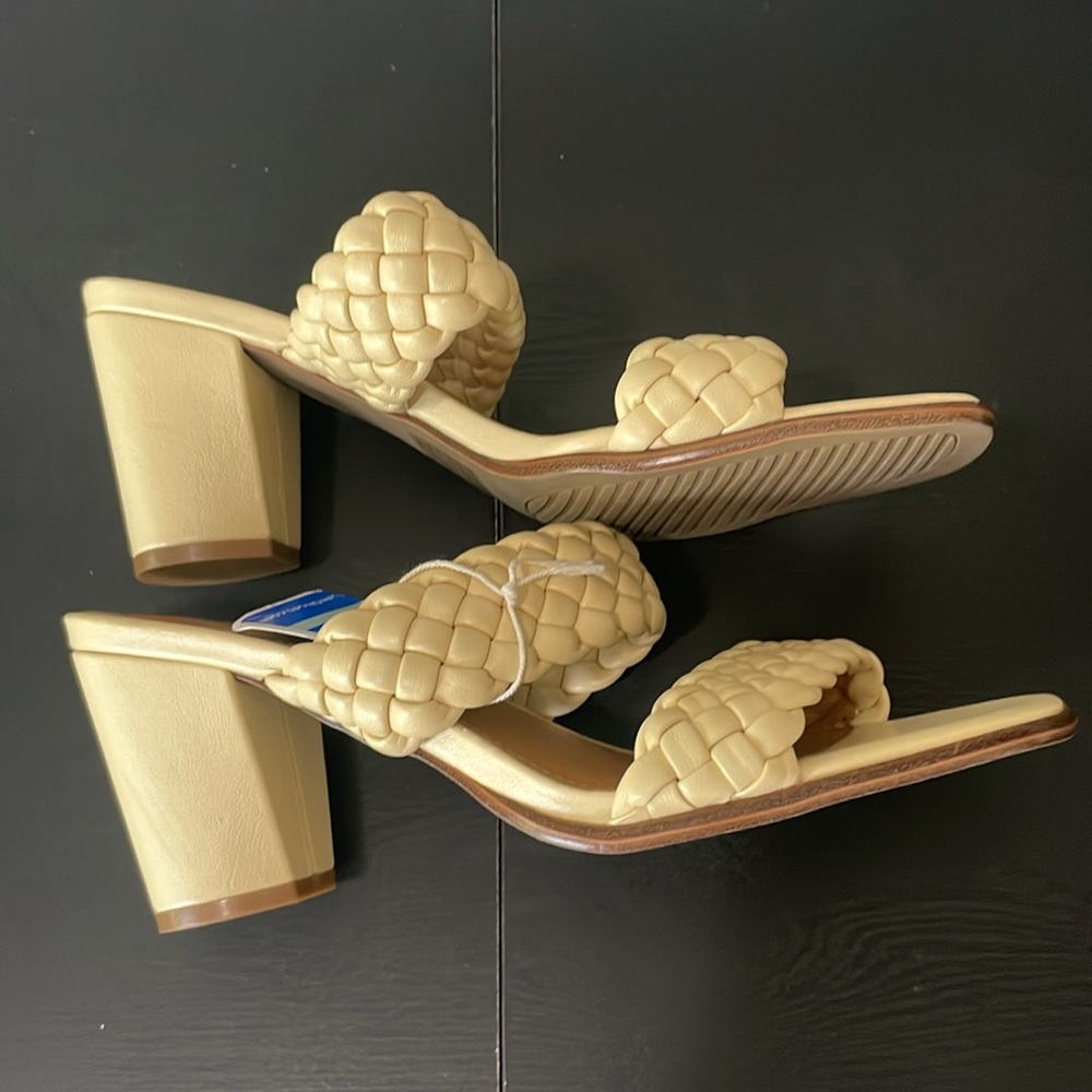 White Mountain Womens NWT Faux Leather Woven Slip On Heels Shoes Size 8-1/2 - Picture 8 of 9